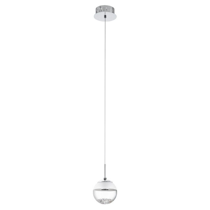 Lampada a sospensione cromata in vetro, Jorg, 5W, 3000K LED