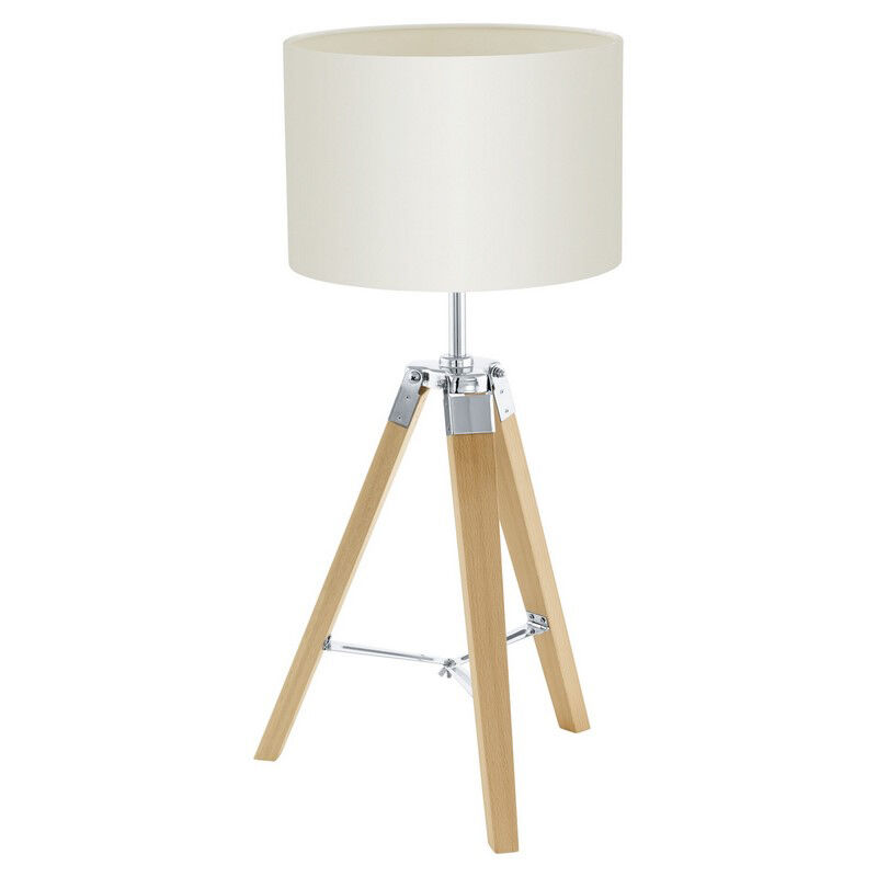 Lampada da tavolo beige in legno, Joana, con interruttore