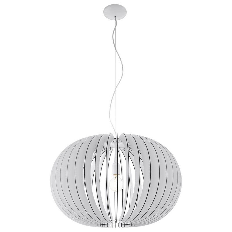 Lampada a sospensione bianca in legno, Kiran