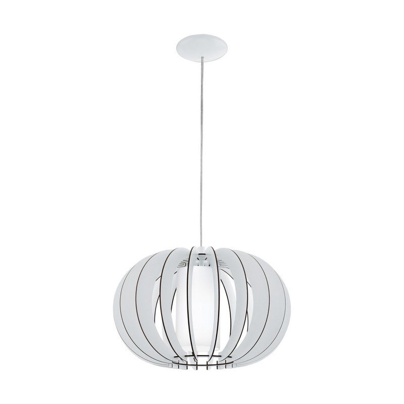Lampada a sospensione bianca in legno, Kiran