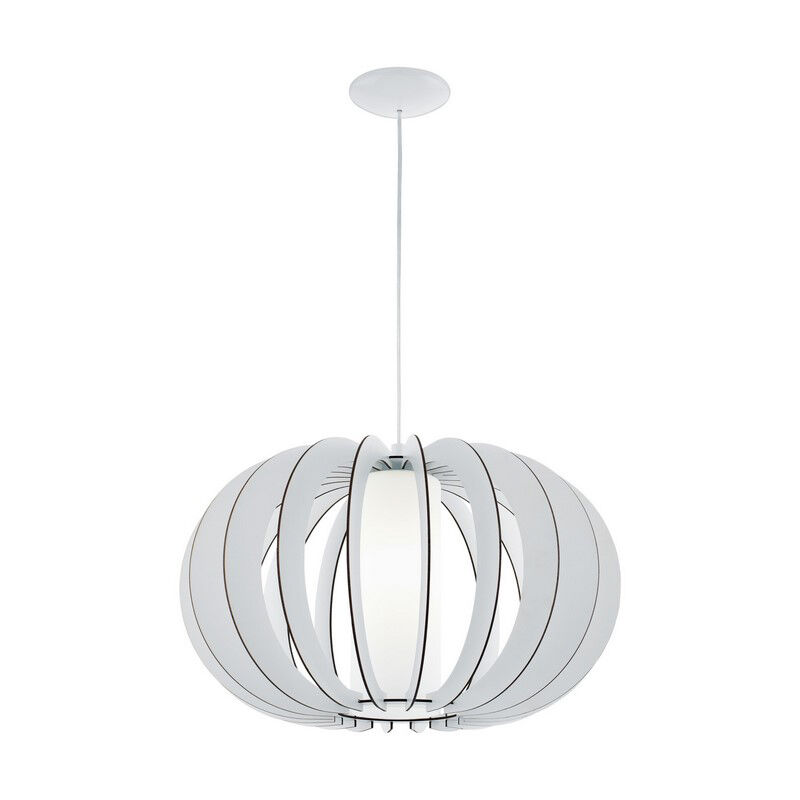 Lampada a sospensione bianca in legno, Kiran