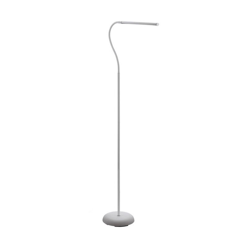 Lampada da terra bianca in plastica, Brennan, 5W, 4000K LED, controllo touch