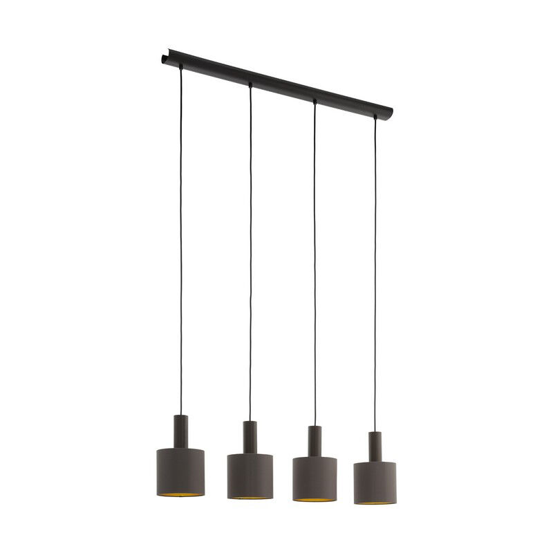 Lampada a sospensione marrone in tessuto, Mies