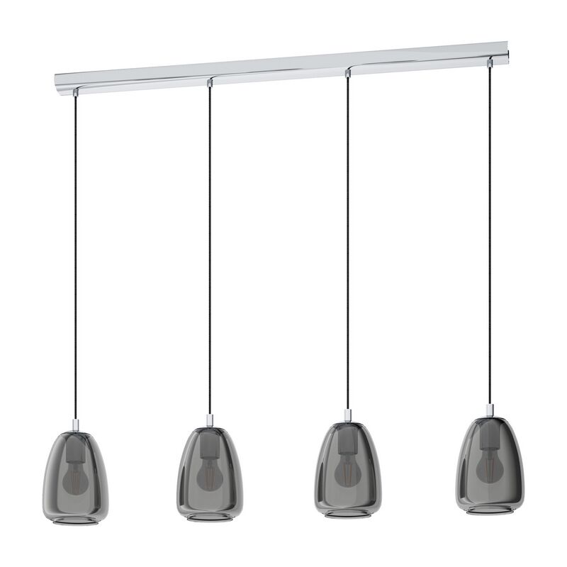Lampada a sospensione cromata in vetro, Fredericus