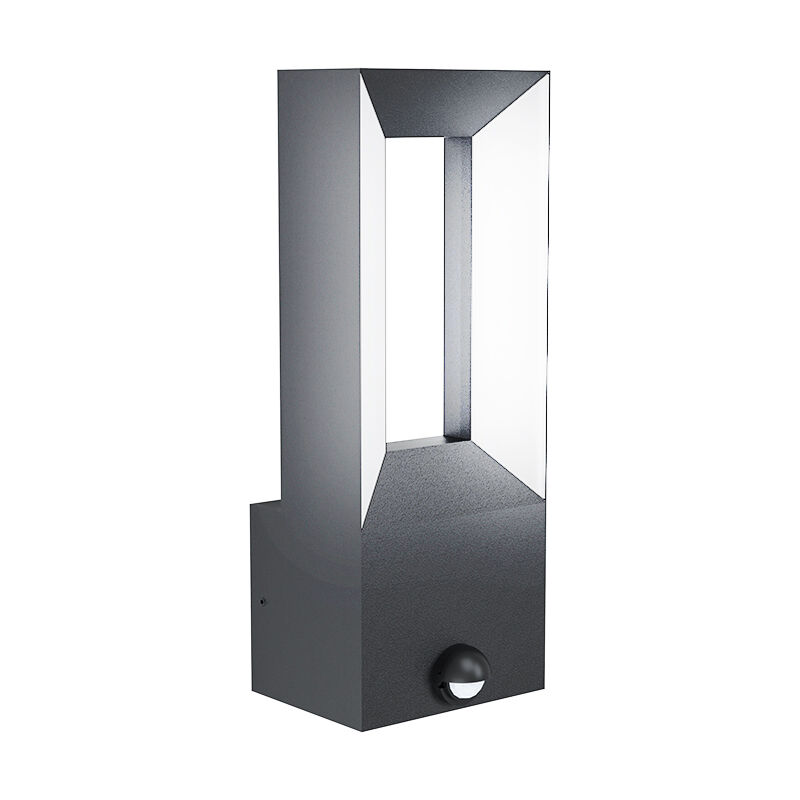 Applique da esterno con sensore di movimento nera in alluminio, Larisa, 5W, 3000K LED, IP44