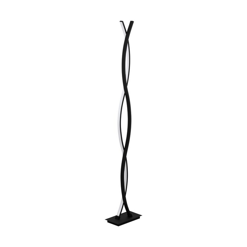Lampada da terra nera in alluminio, Arantxa, 32W, 3000K LED, con interruttore