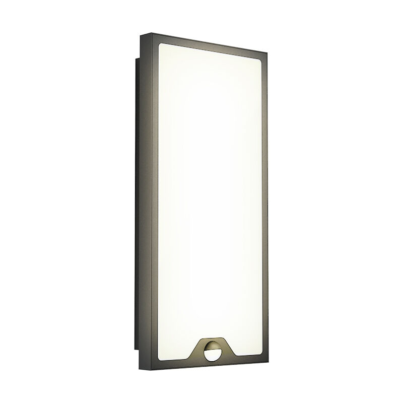Applique da esterno con sensore di movimento nera in acciaio, Lydian, 16W, 3000K LED, IP44