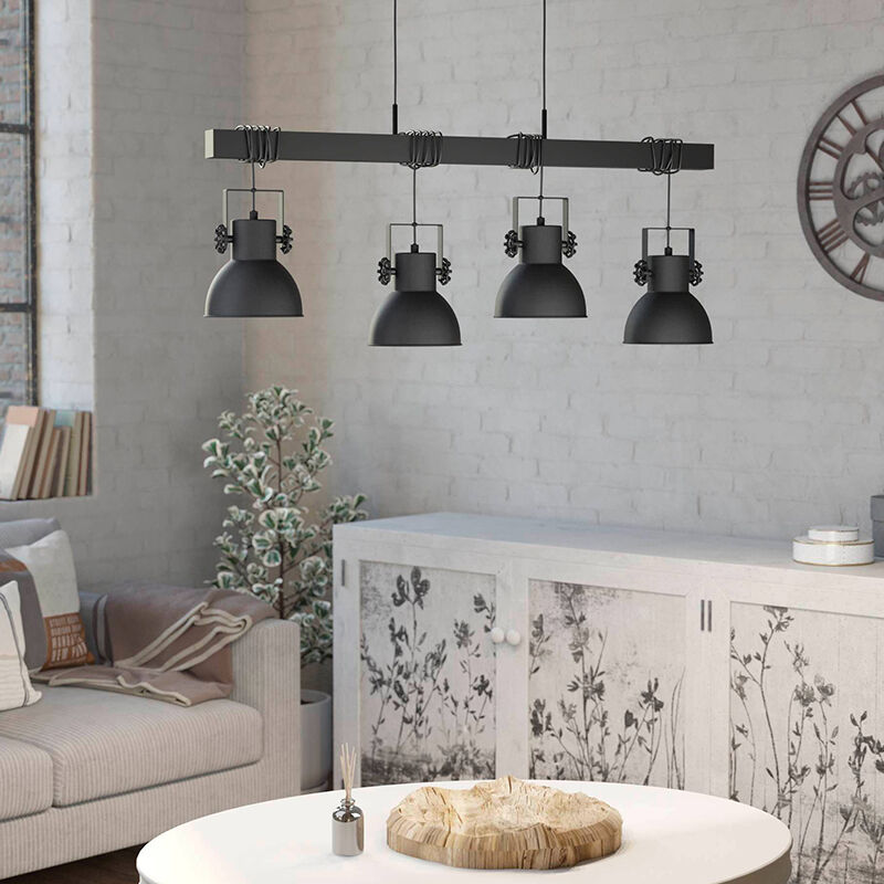 Lampada a sospensione nera in alluminio, Liane