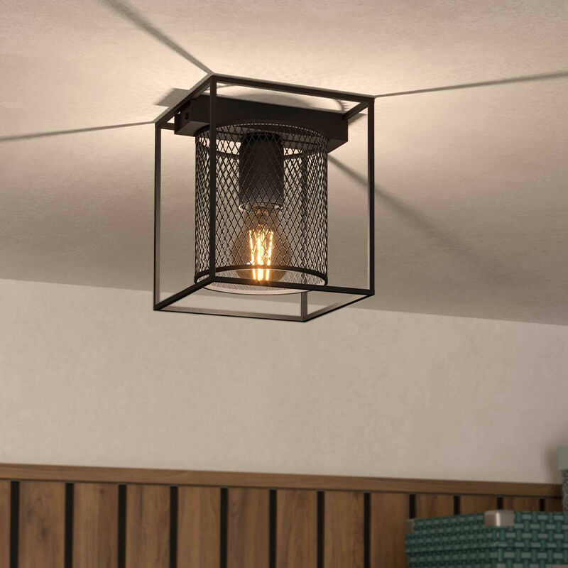 Lampada da soffitto nera in alluminio, Thiemo