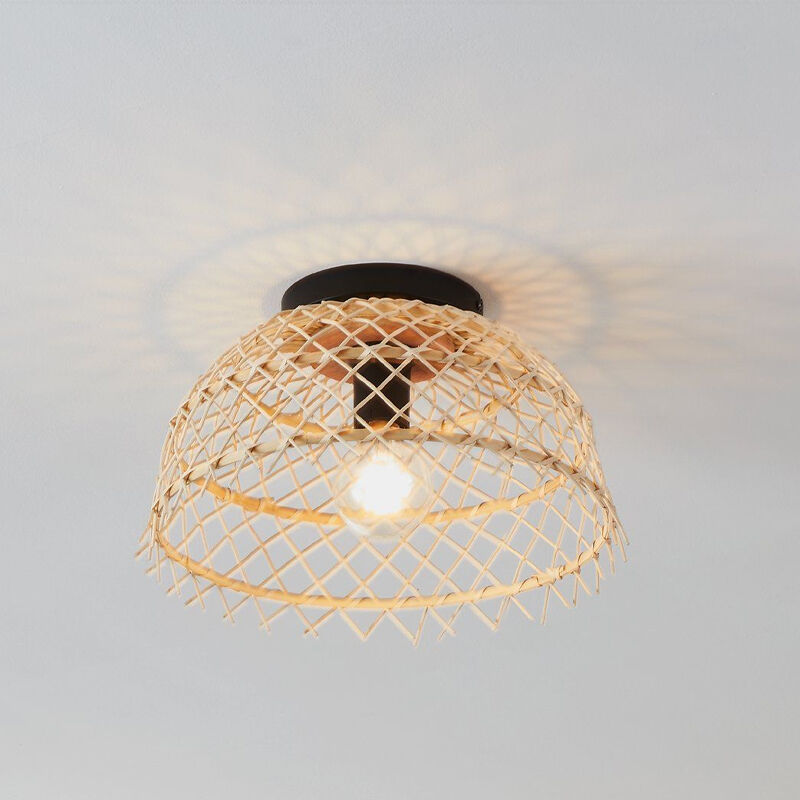 Plafoniera in rattan marrone, Alida