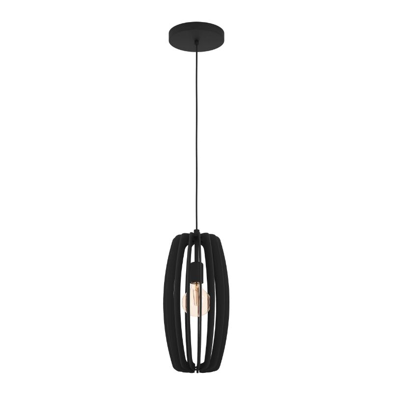 Lampada a sospensione in legno nera, Wilko