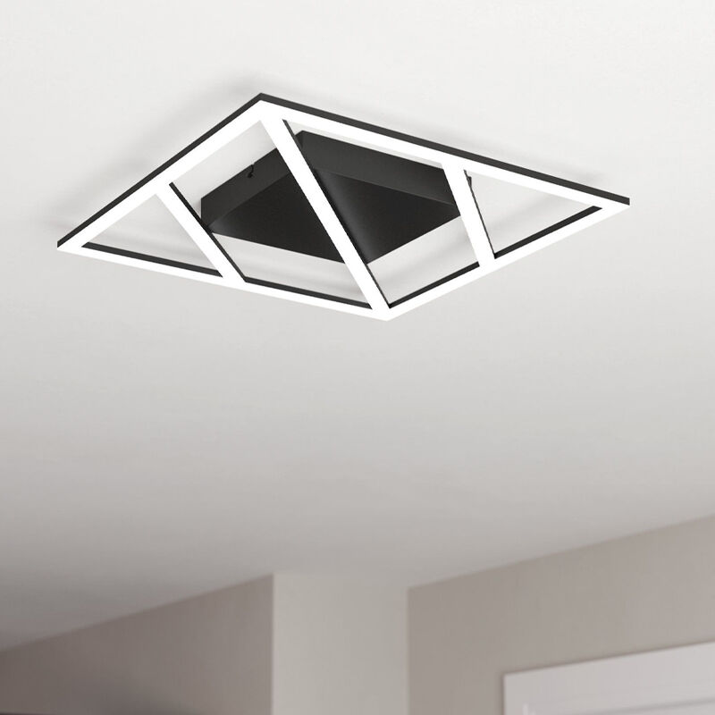 Plafoniera nera in alluminio, Kenley, 21W, bianco regolabile tra caldo e freddo LED, dimmer in 3 fasi