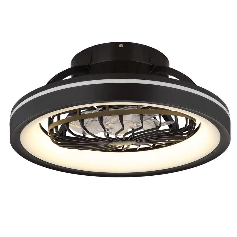 Ventilatore da soffitto nero in plastica, Lenard, 40W, bianco regolabile tra caldo e freddo LED, con telecomando