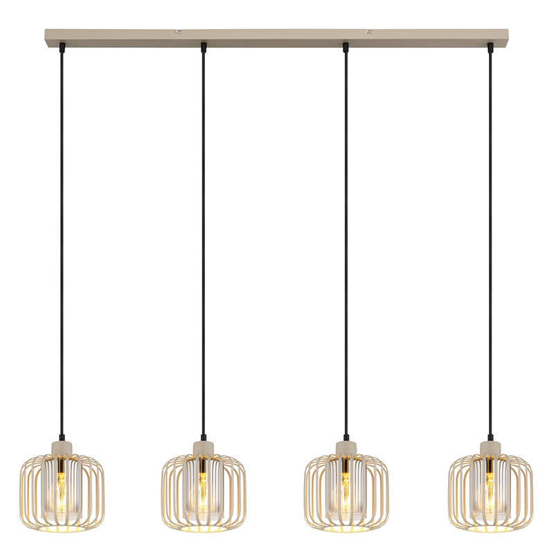 Lampada a sospensione per tavolo da pranzo beige metallo, Jolanda