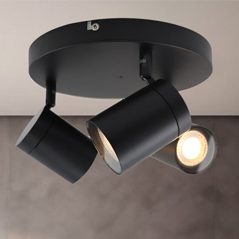 Faretto da soffitto nero moderno, Ciara, IP44
