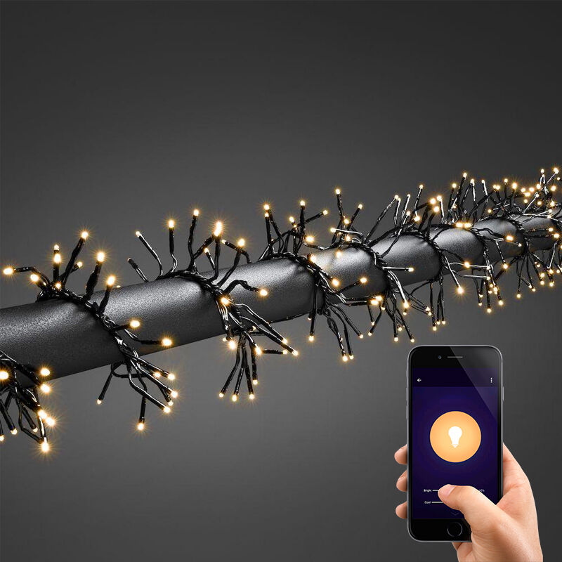 5,6 metri illuminazione a grappolo intelligente, 768 LED bianchi caldi, app