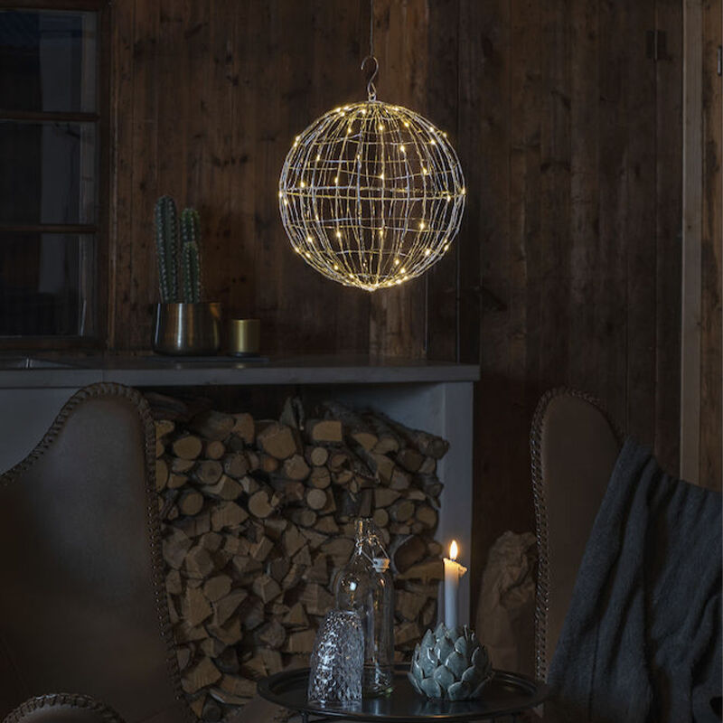 Palla delle luci di natale argenta in plastica, Bol, 1,5W, 2700K LED