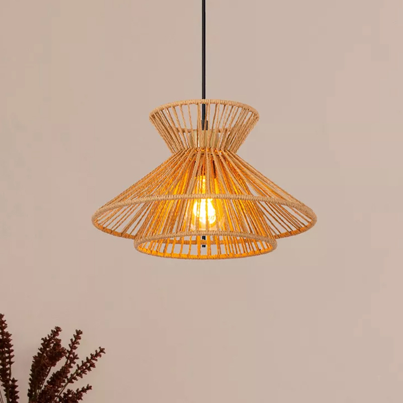 Lampada a sospensione in rattan marrone, Tasman