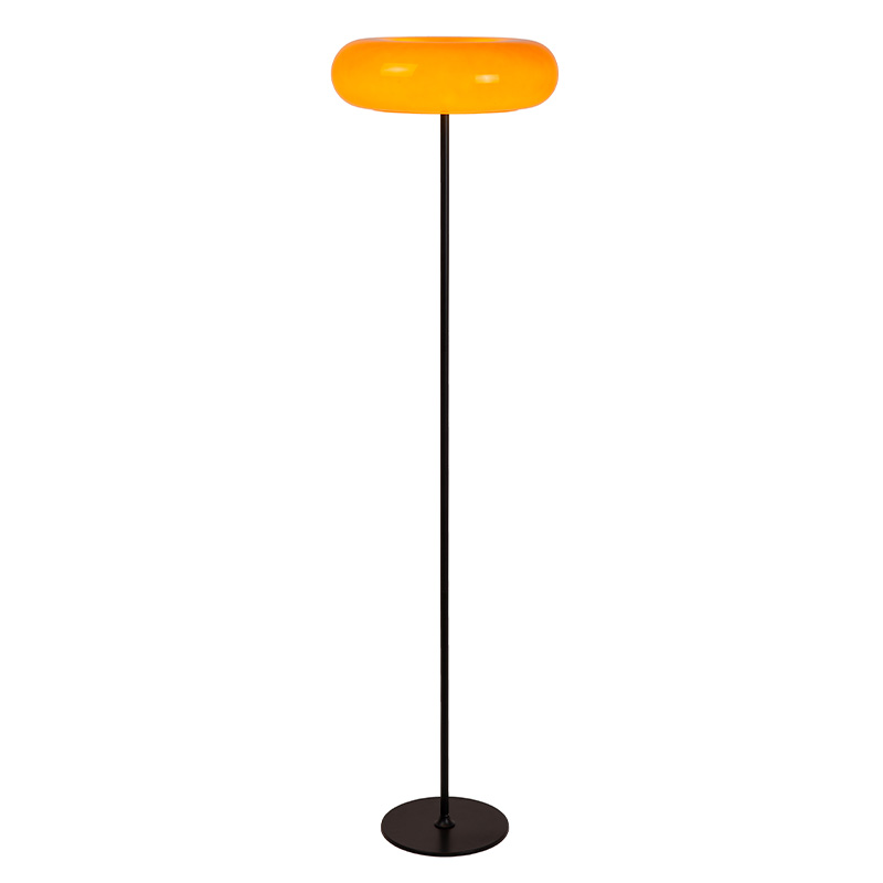 Lampada da terra retrò arancione, Sentino, con interruttore