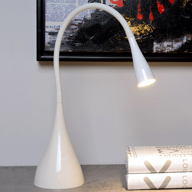 Lampada da scrivania moderna bianca, Zozy, 3W, 3000K LED, controllo touch