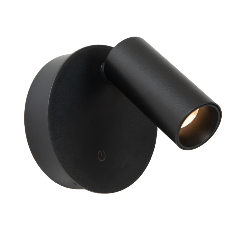 Applique ricaricabile moderna nera, Toni, 2W, 2700-4000K, controllo touch
