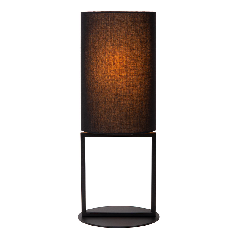 Lampada da tavolo rustica nera, Herman, con interruttore