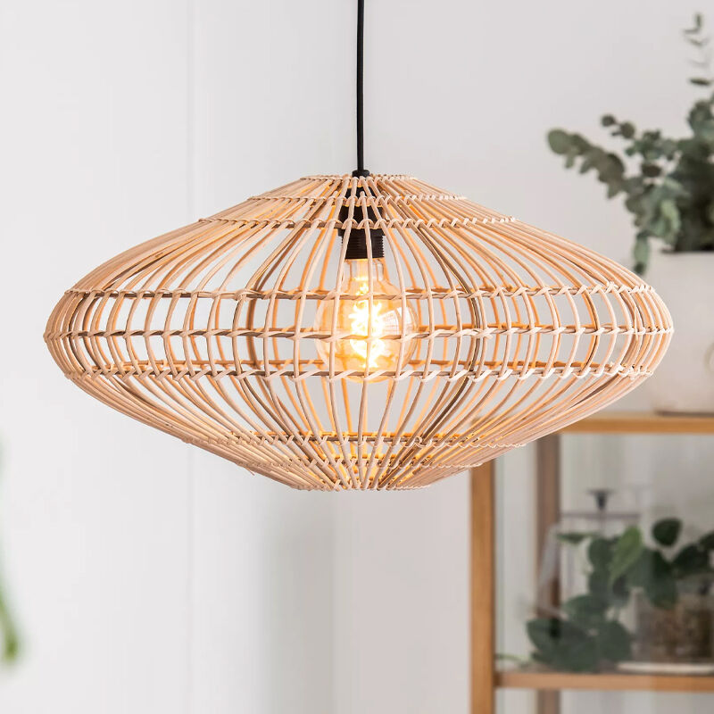 Lampada a sospensione rustica in legno, Magali
