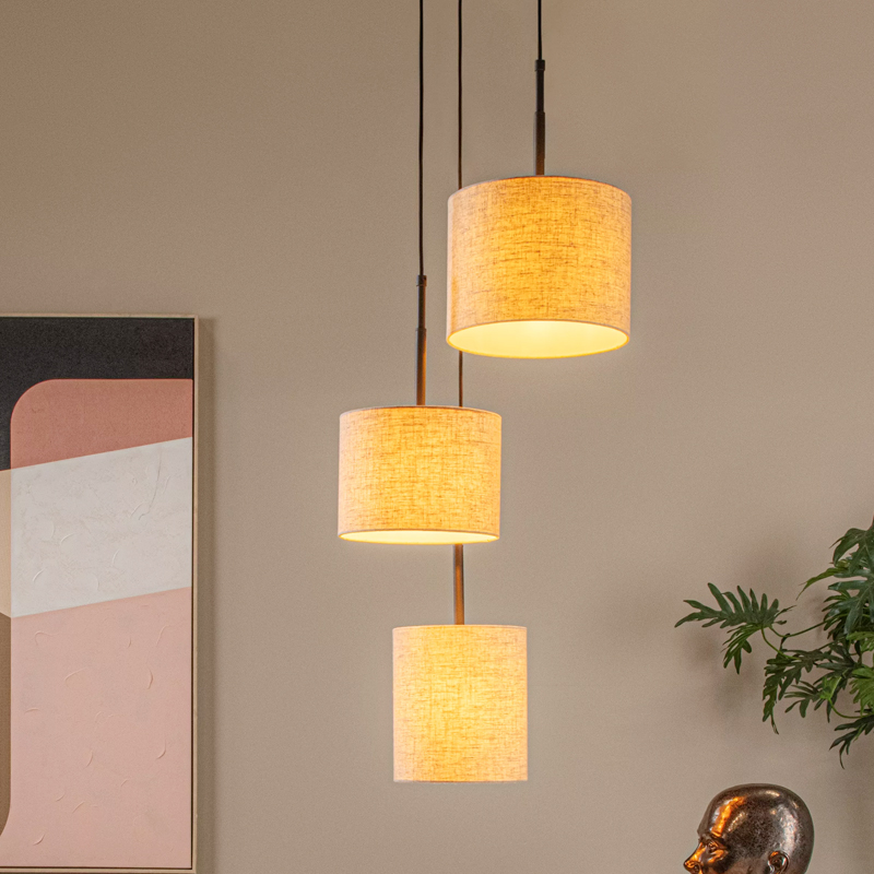 Lampada a sospensione rustica beige, Maya