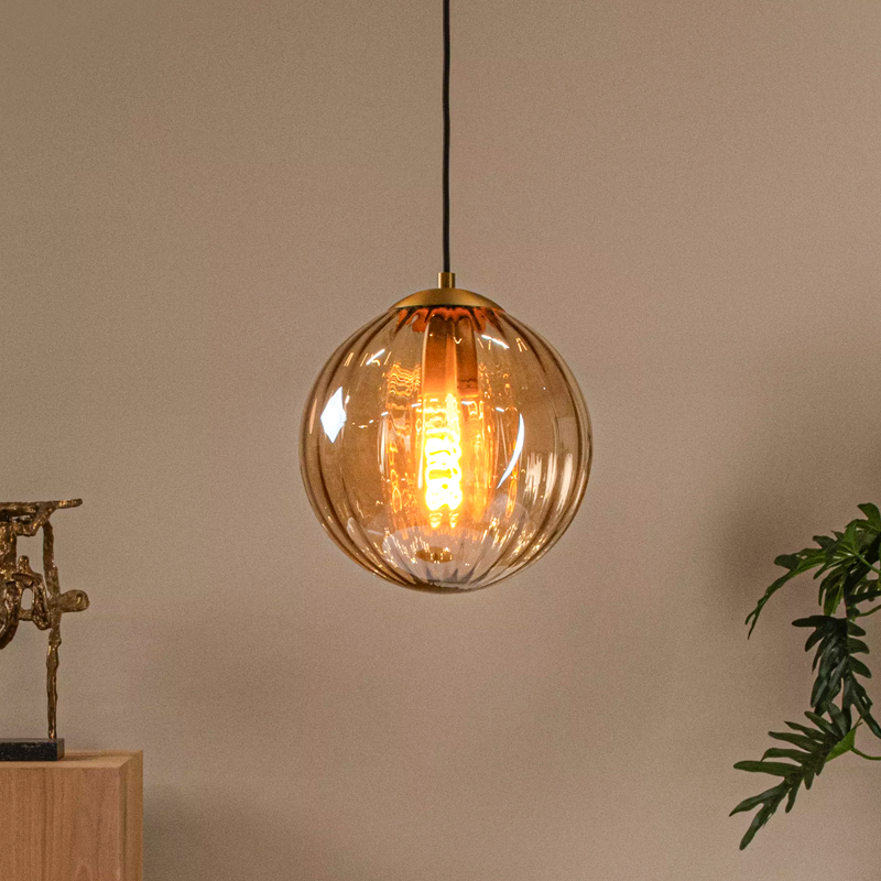 Lampada a sospensione retrò ambrata, Monsaraz