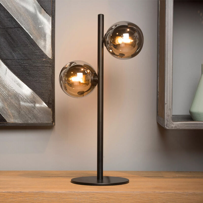 Lampada da tavolo retrò verde, Tycho, con interruttore
