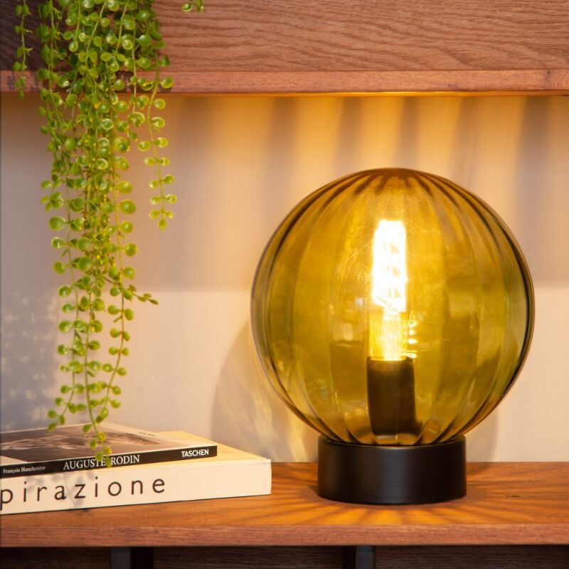 Lampada da tavolo retrò verde, Monsaraz, con interruttore