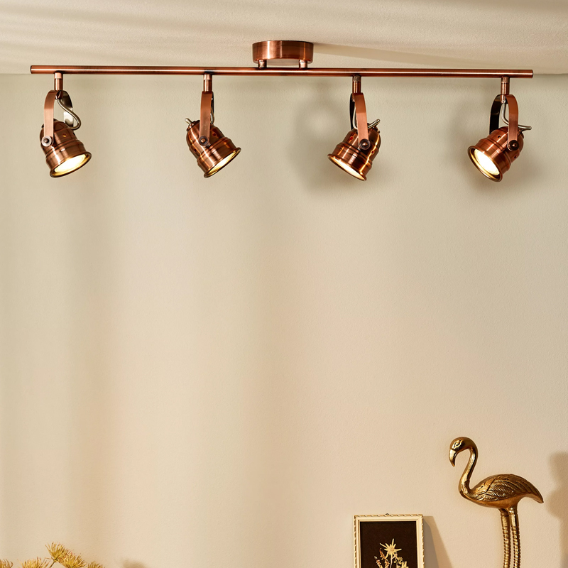 Faretto da soffitto rustico in rame, Cigal