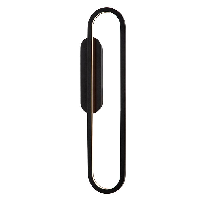 Applique da parete moderna nera, Thelma, 22W, dim to warm LED