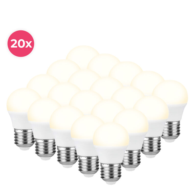 Confezione da 20 lampade a sfera LED Horan E27 bianco caldo, 4w