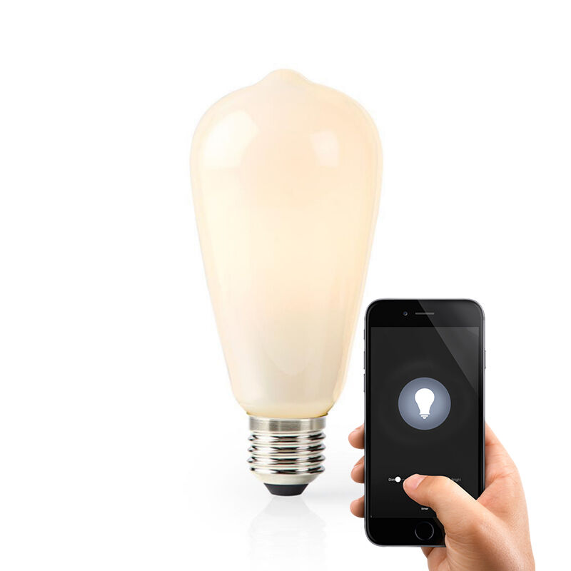 Lampadina LED E27 Edison Bianca Smart, ST64, 5W, 2700K Bianco Caldo