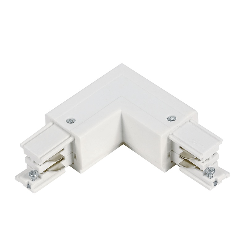 Connettore a L interno per illuminazione su binario trifase, bianco, Pro