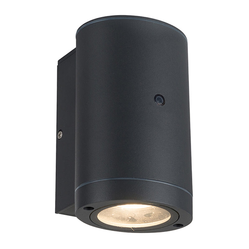 Applique da esterno con sensore crepuscolare antracite in alluminio, Ivana, IP44