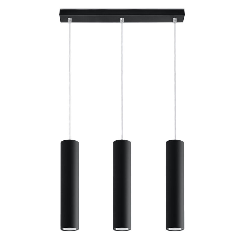 Lampada a sospensione in alluminio nera, Harley