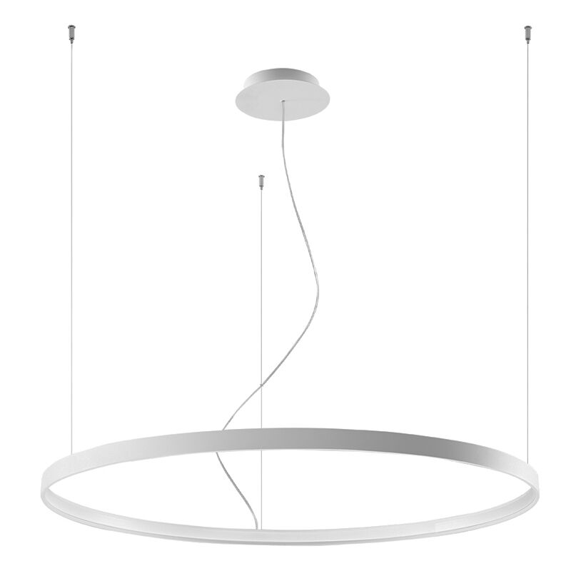 Lampada a sospensione in alluminio bianca, Ringo, 70W, 3000K LED
