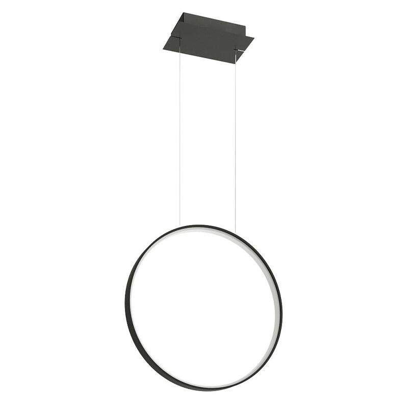 Lampada a sospensione in alluminio nera, Ringo, 30W, 3000K LED