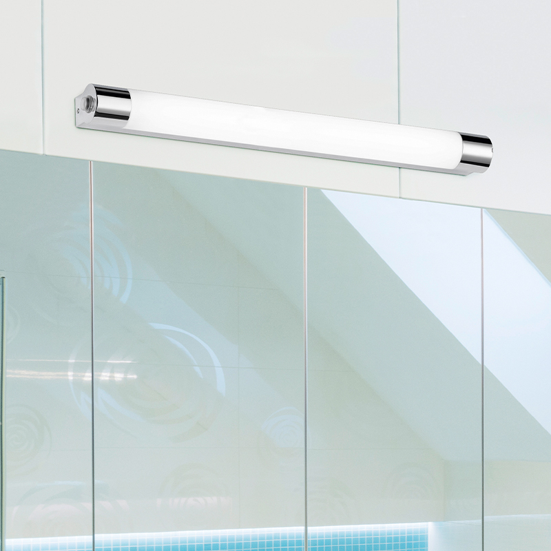 Lampada da soffitto da bagno cromata metallo, Ottavia, 9W, 3000K LED, IP44, con interruttore