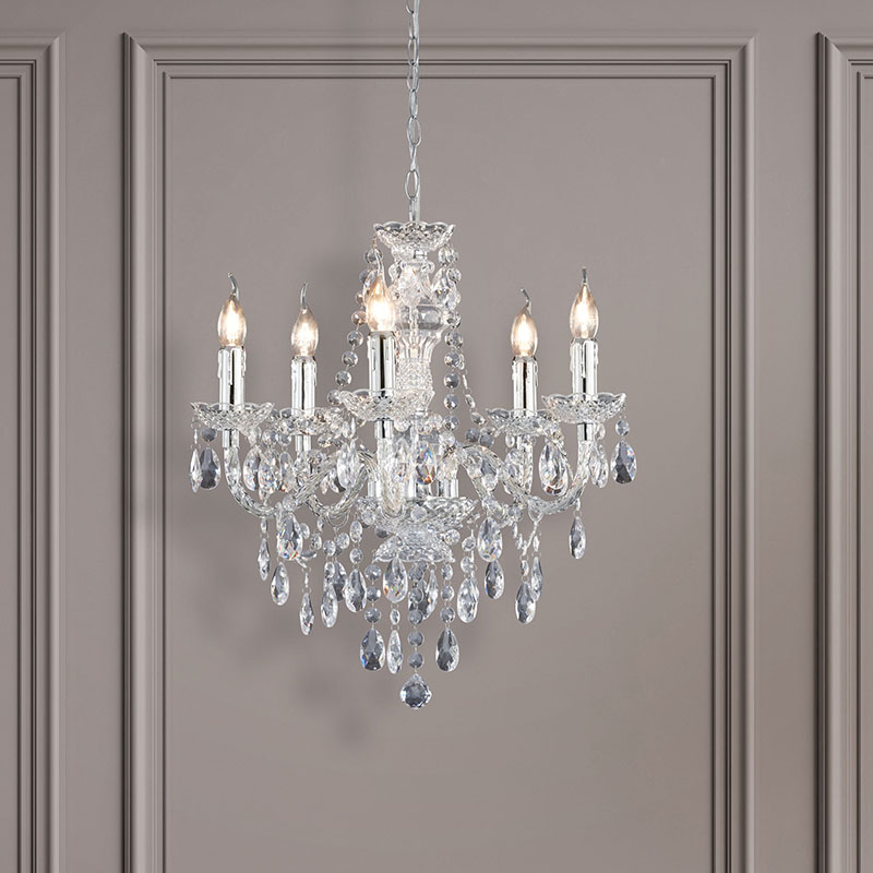 Lampadario classico cromato, Pedra