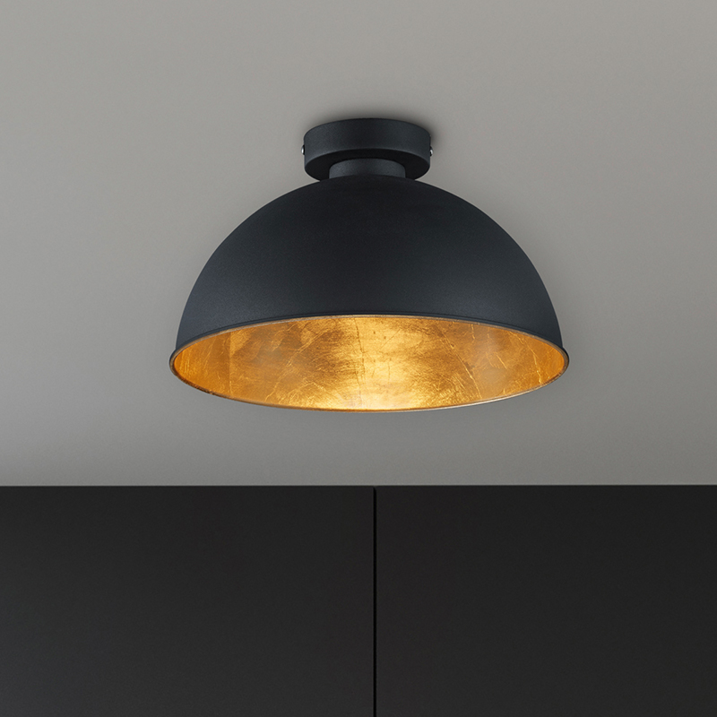Plafoniera industriale nera, Lyndee