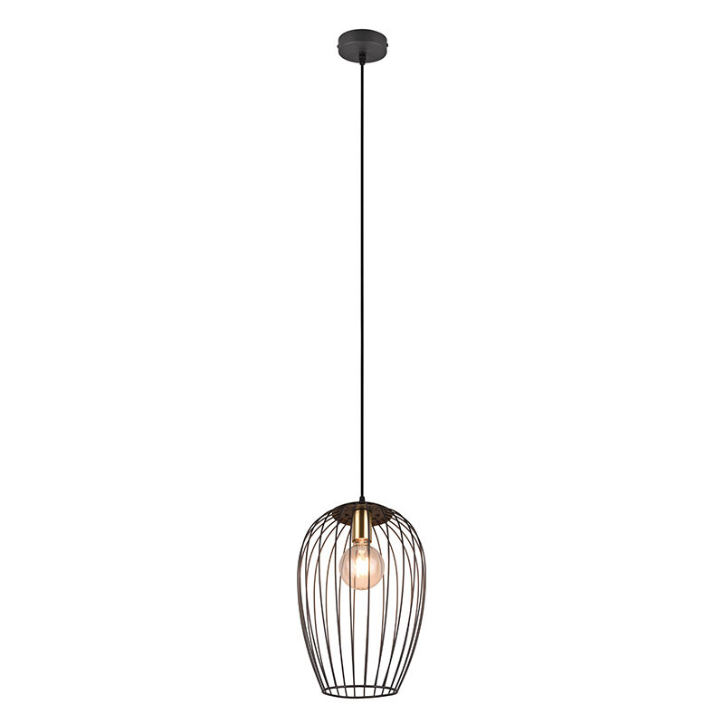 Lampada a sospensione industriale nera, Dilano