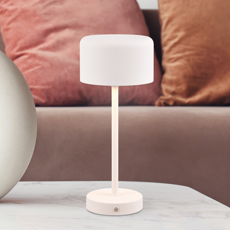 Lampada da tavolo moderna bianca, Dustin, 1,5W, 3000K LED, controllo touch