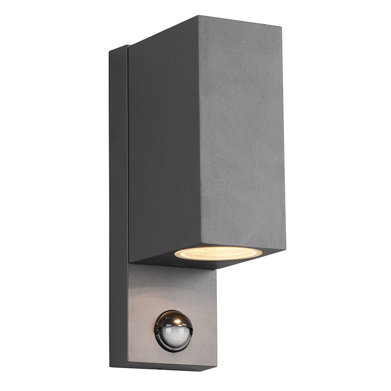 Applique da esterno con sensore di movimento moderna antracite, Laurien, IP44