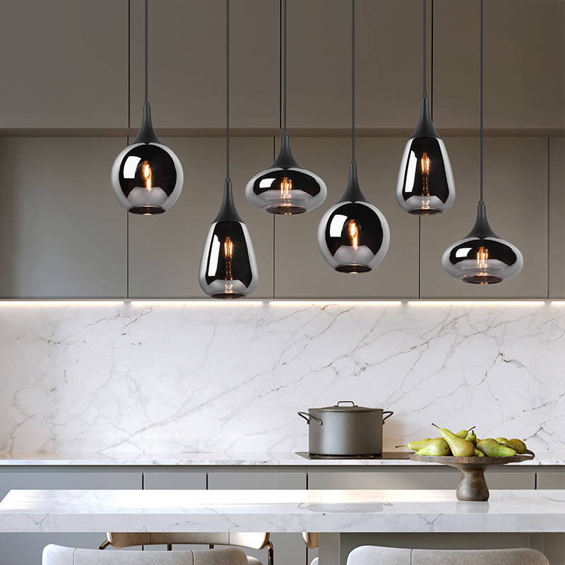 Lampada a sospensione design nera, Sybren