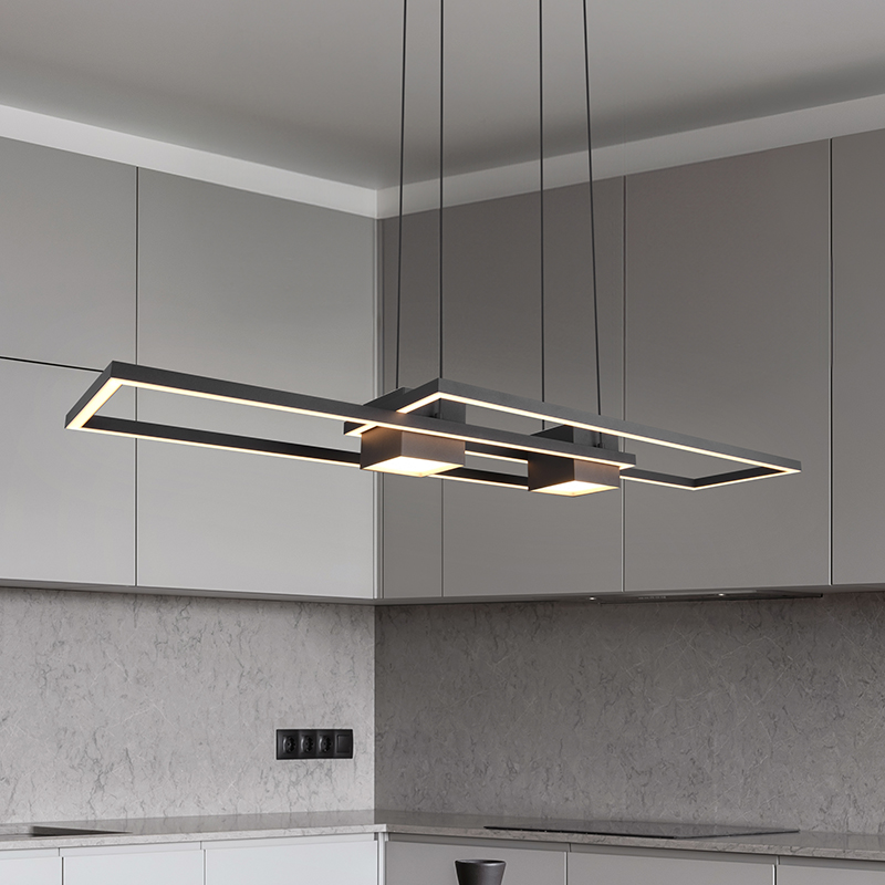 Lampada a sospensione design nera, Sohaib, 37W, bianco regolabile tra caldo e freddo LED, dimmer in 3 fasi
