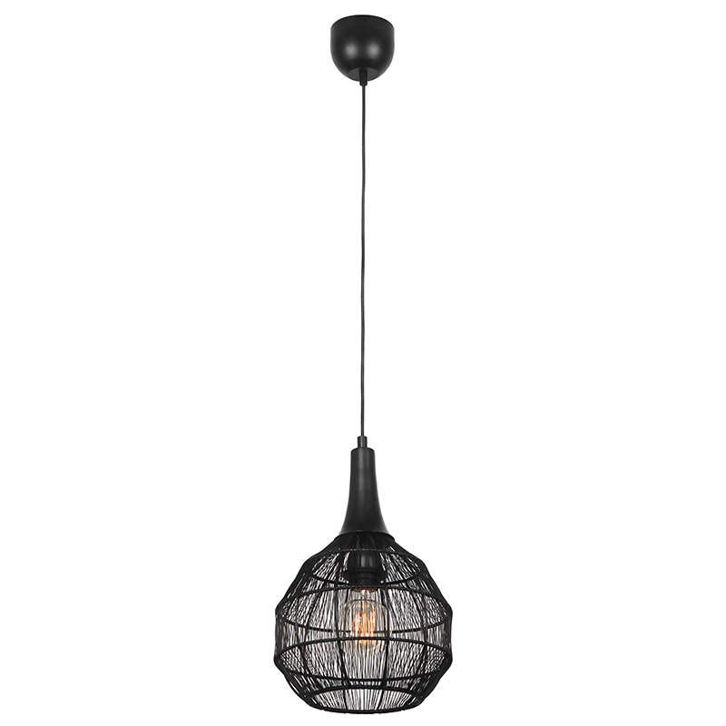 Lampada a sospensione rustica nera, Rins