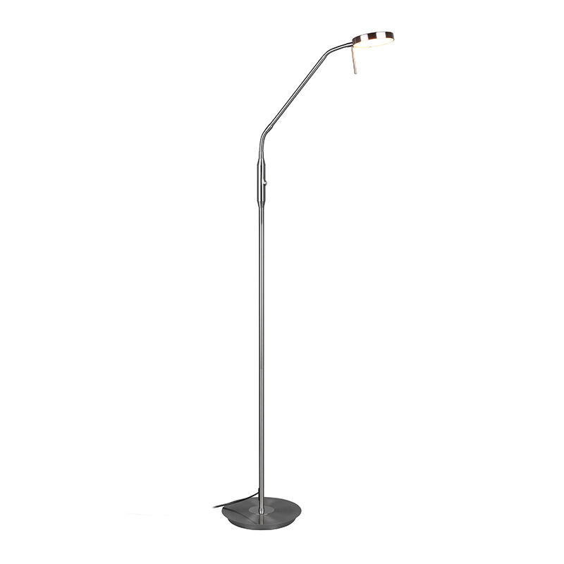 Lampada ad arco moderna in nichel, Bilge, 12W, colore regolabile LED, con interruttore